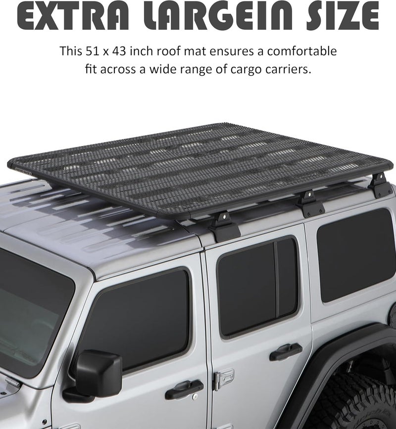 RACOONA Roof Rack Pads, 51"x43" Rooftop Cargo Bag Mat,Car Accessories Roof Cargo Bag Protective Mat,Roof Mat Car Skid Proof Mat,Universal Roof Rack Pad for Protection from Car Roof Racks,Fits Most Vehicles - Image 3